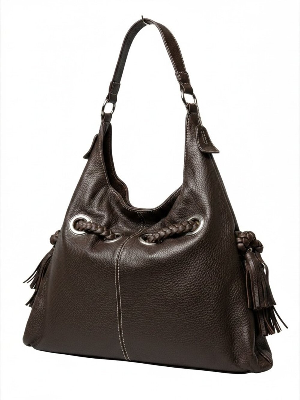 Vintage a.n.a. (A New Approach) Slouchy Chocolate Brown Leather Hobo Bag
